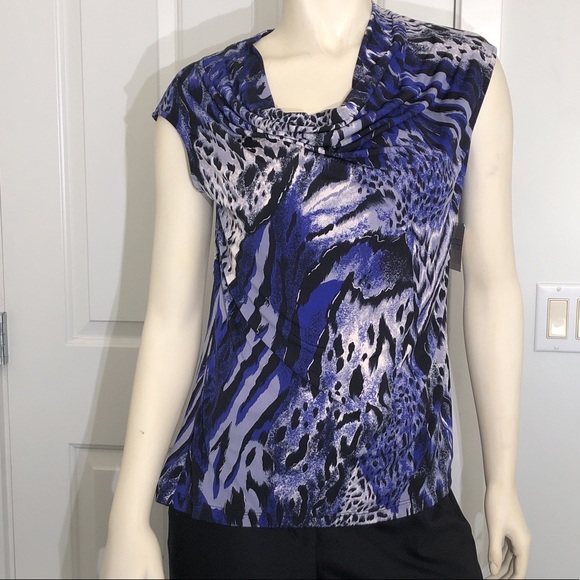 Kasper Tops - KASPER sleeveless blouse with cowl neck